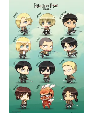 Attack On Titan Chibi - plakat