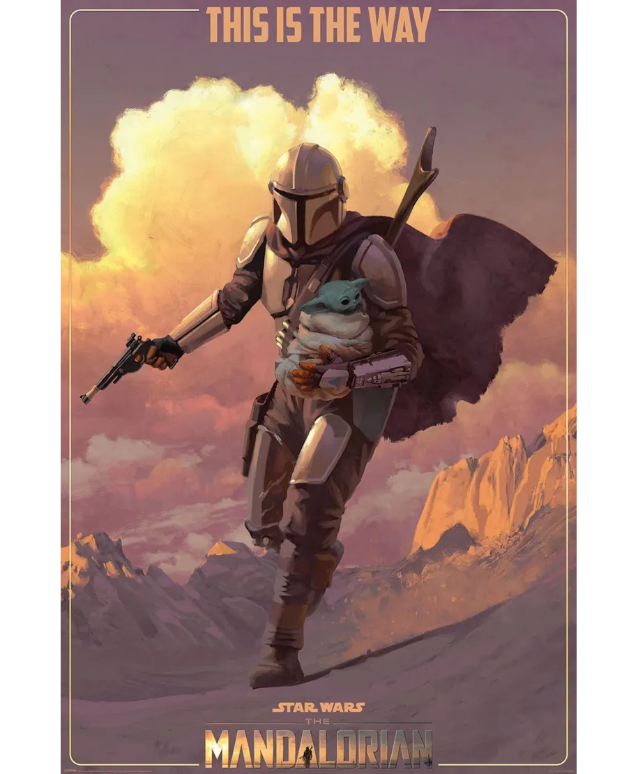 Star Wars The Mandalorian On The Run - plakat