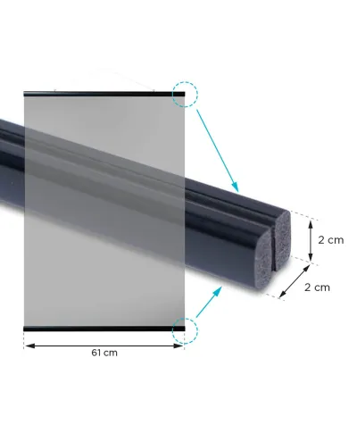 Magnetyczny Wieszak na plakat czarny 61 cm