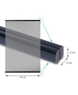 Magnetyczny Wieszak na plakat czarny 61 cm
