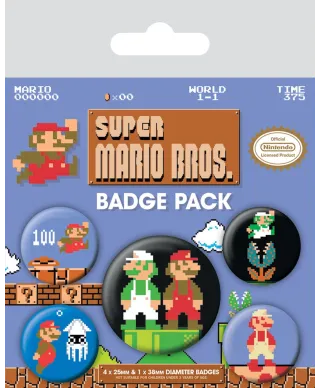 Super Mario Bros Retro - przypinki