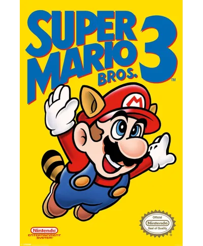 Super Mario Bros 3 NES Cover - plakat