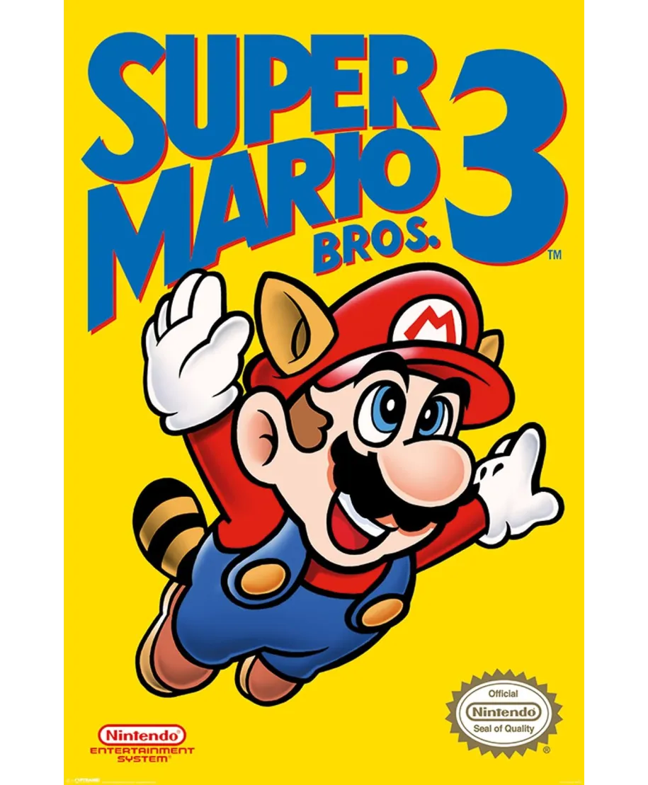 Super Mario Bros 3 NES Cover - plakat