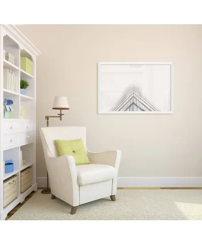 Budynek we mgle - plakat