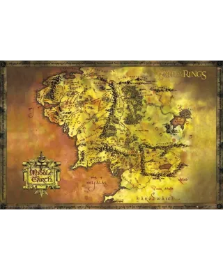 Władca Pierścieni Mapa - plakat