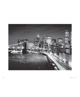 New York Manhattan Night - reprodukcja