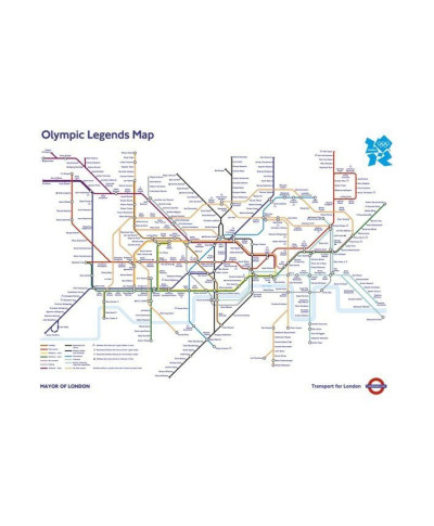 Olympic Legends Underground Map - plakat