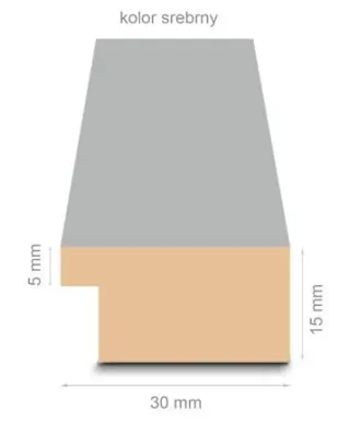 Srebrna rama drewniana A3 29,7x42 cm