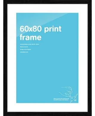 Czarna rama drewniana 60x80 cm