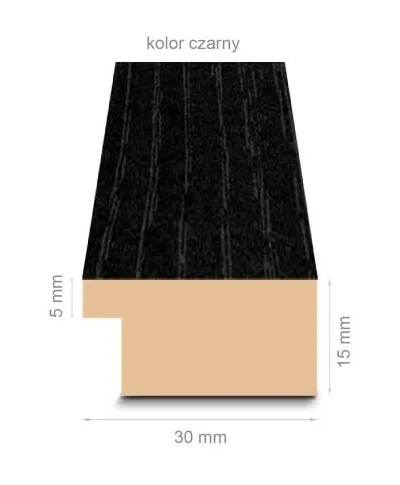 Czarna rama drewniana 60x80 cm