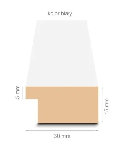 Biała rama drewniana 60x80 cm