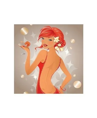 Czerwona imprezowa dziewczyna - reprodukcja