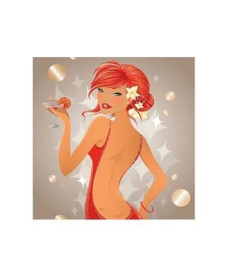 Czerwona imprezowa dziewczyna - reprodukcja