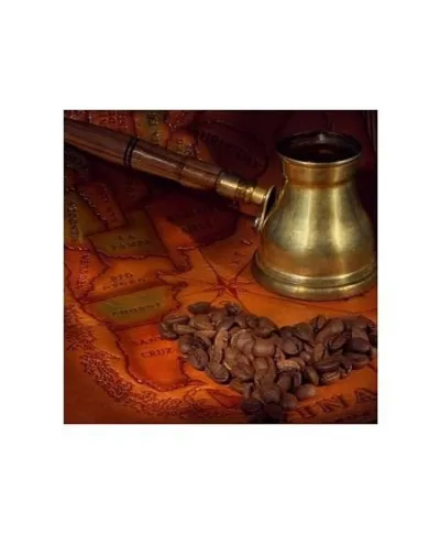 Ziarna kawy na mapie - reprodukcja