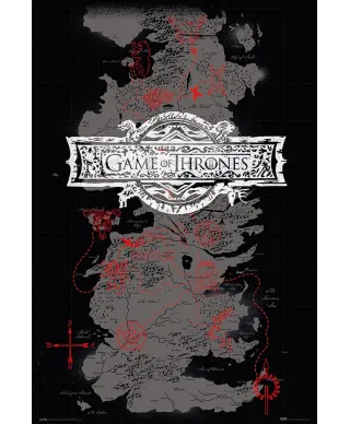 Gra o Tron Mapa 7 Królestw - plakat
