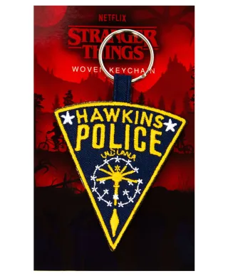 Stranger Things Hawkins Police - tkany brelok