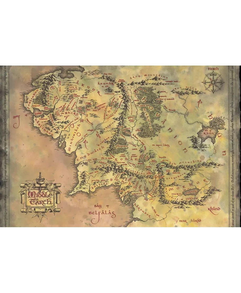 The Lord of the Rings Middle Earth Map - plakat