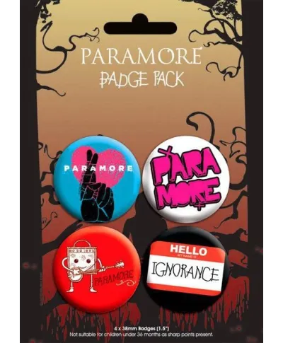 Paramore Logo - zestaw 4 przypinek