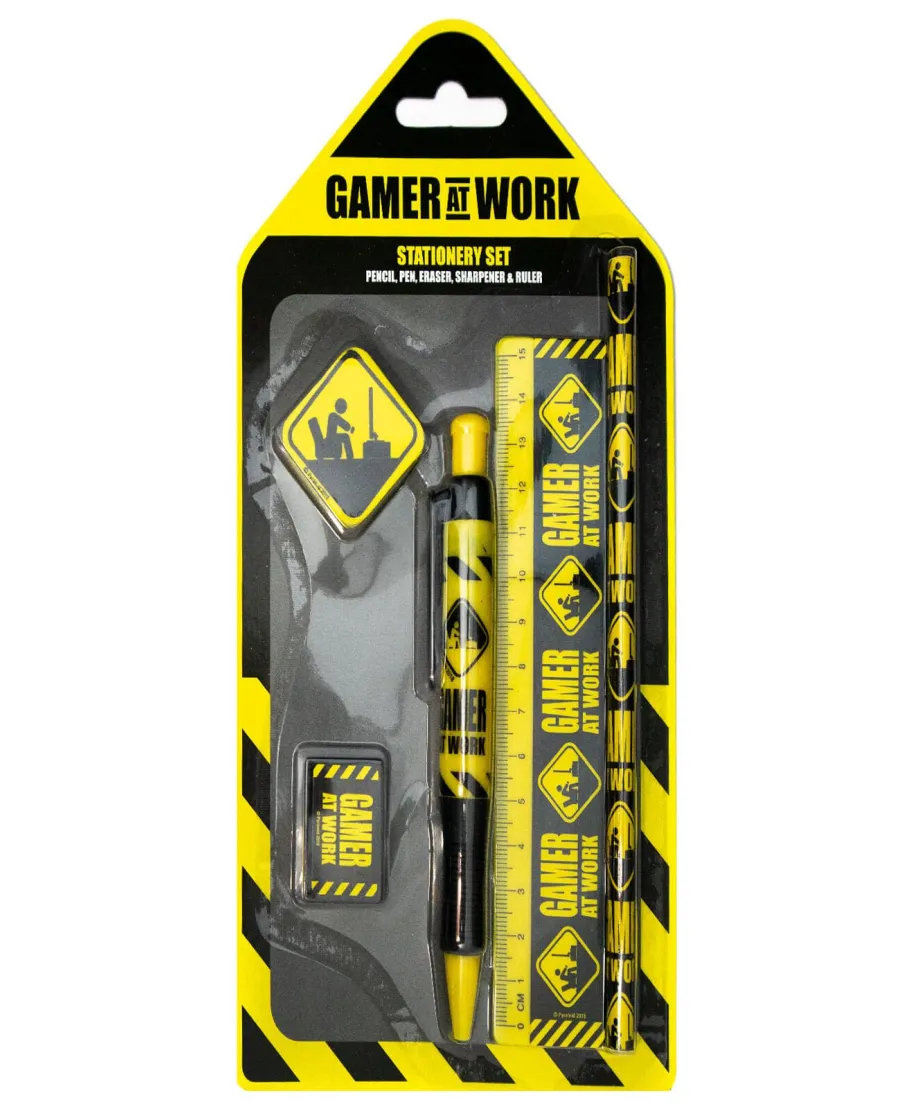 Gamer At Work Caution Sign - przybory szkolne