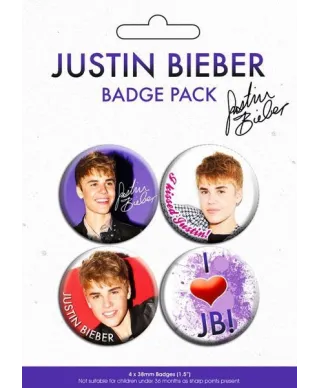 Justin Bieber - zestaw 4 przypinek