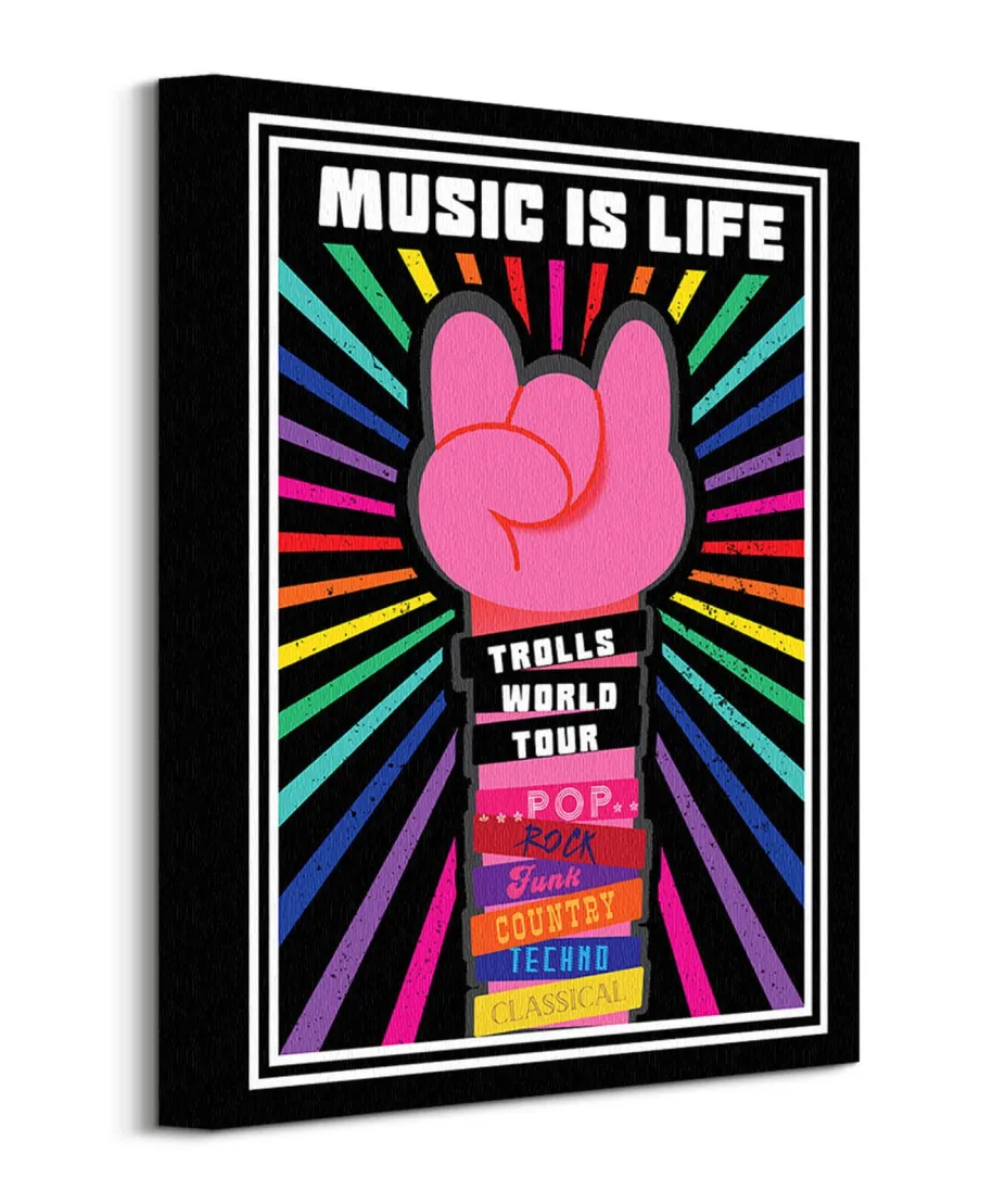 Trolls World Tour Life Is Music - obraz na płótnie