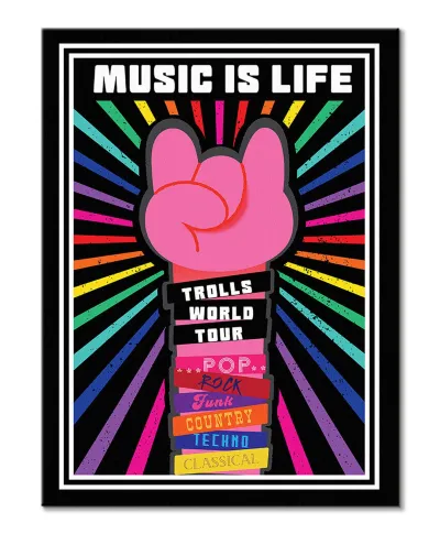 Trolls World Tour Life Is Music - obraz na płótnie