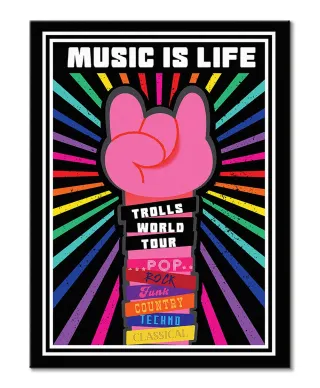 Trolls World Tour Life Is Music - obraz na płótnie