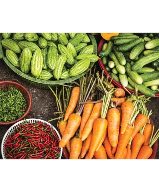 Ogórki, marchewki, papryczki - plakat