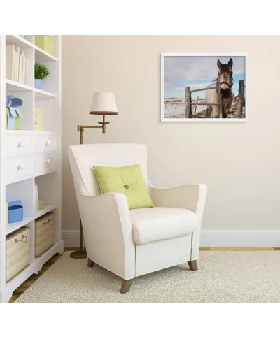 Koń w zagrodzie - plakat