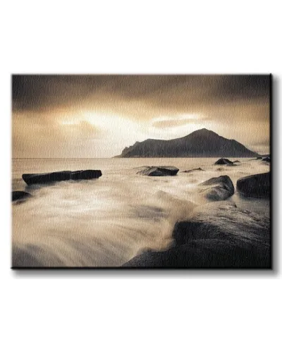 Sepia Sea, Lofoten Islands - Obraz na płótnie