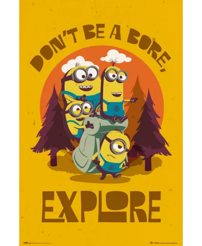 Minionki Don't Be Bore Explore - plakat