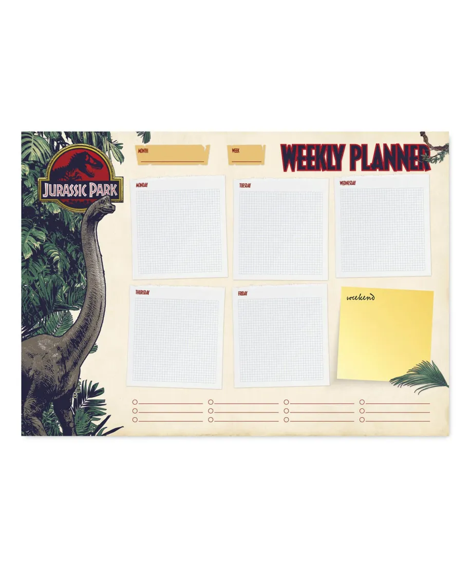 Jurassic Park - planer tygodniowy A4