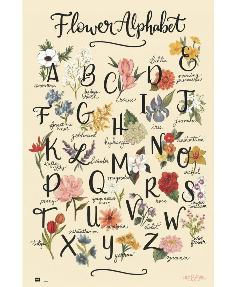 Flowers Alphabet - plakat