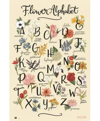 Flowers Alphabet - plakat