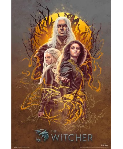 The Witcher 2 Geralt, Ciri, Yennefer - plakat
