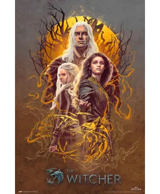 The Witcher 2 Geralt, Ciri, Yennefer - plakat