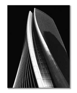 Wieżowiec w Czerni i Bieli - Obraz na płótnie