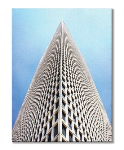 Wieżowiec na tle nieba - Obraz na płótnie