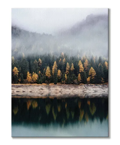 Mglista jesień - Obraz na płótnie