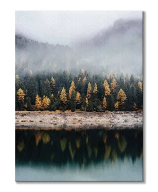 Mglista jesień - Obraz na płótnie