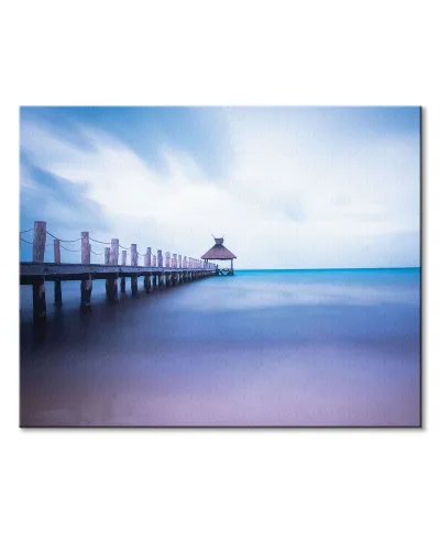 Drewniane molo - obraz na płótnie