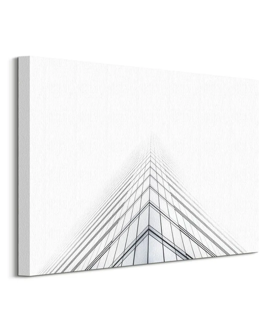 Budynek we mgle - obraz na płótnie