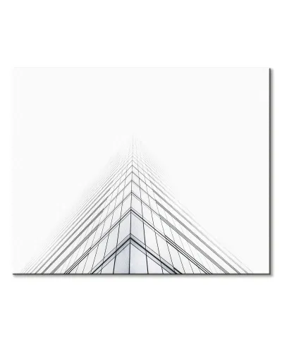 Budynek we mgle - obraz na płótnie