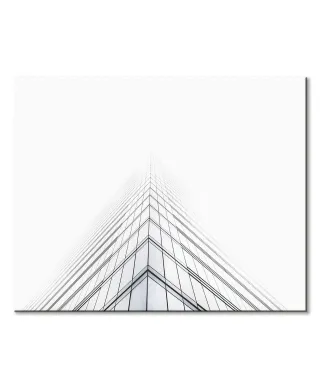 Budynek we mgle - obraz na płótnie