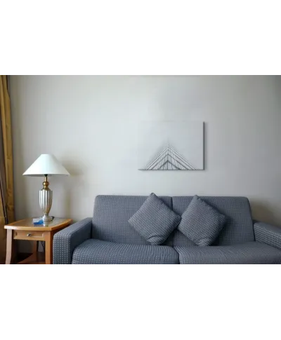 Budynek we mgle - obraz na płótnie