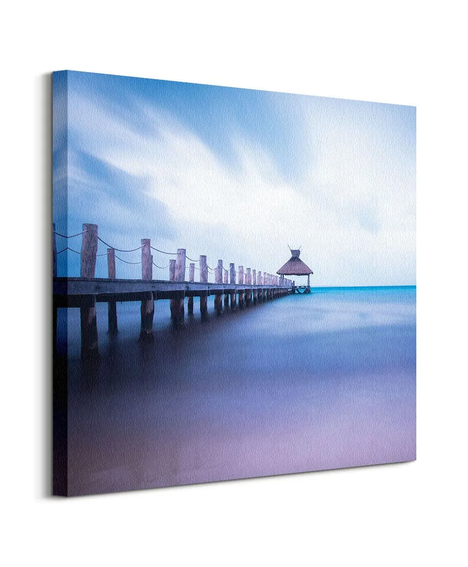 Drewniane molo - obraz na płótnie