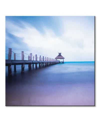 Drewniane molo - obraz na płótnie