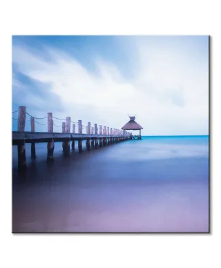 Drewniane molo - obraz na płótnie