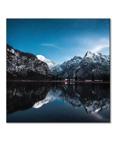Nocne Jezioro - obraz na płótnie