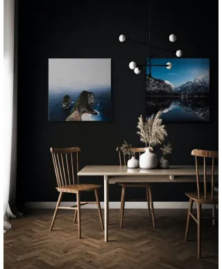 Nocne Jezioro - obraz na płótnie